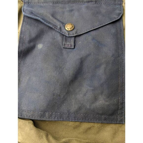 Filson Vintage Two Tone Tote Bag Canvas Green Navy w Pockets **Distressed Stains - Picture 12 of 16